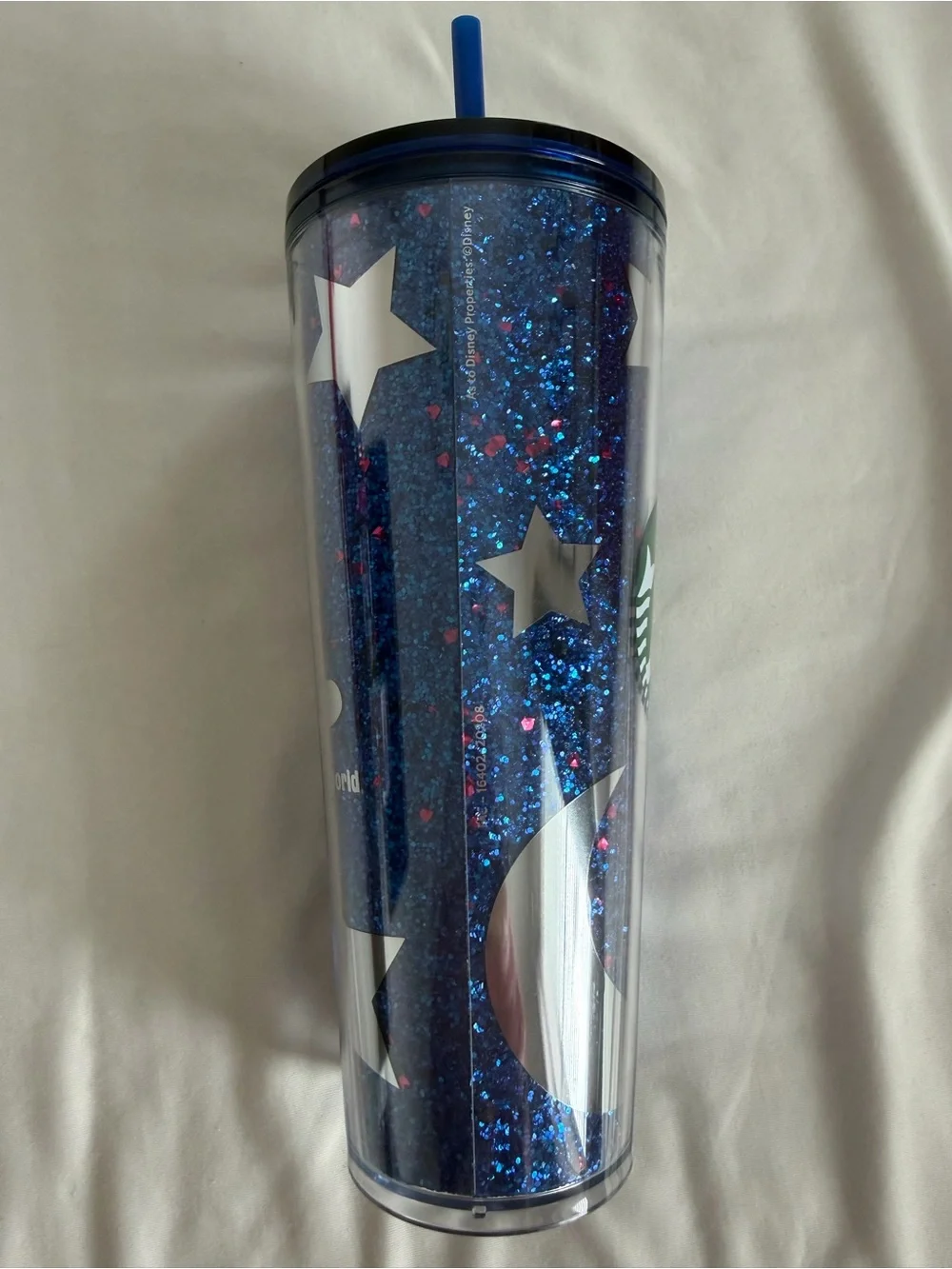 Disney Starbucks Blue Glitter Mickey Star Tumbler